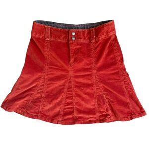 ATHLETA Women’s Orange Corduroy Pleated Skirt Size 0